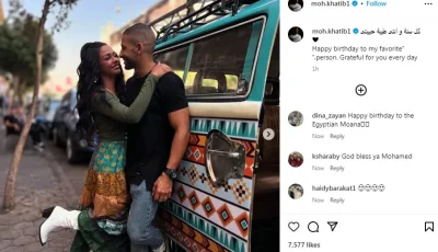 زوج الفنانة أسماء أبو اليزيد يحتفل بعيد ميلادها بأسلوب رومانسي (صور)