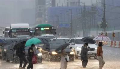 استمرار تساقط الأمطار الغزيرة في كوريا الجنوبية رغم الخسائر البشرية والمادية