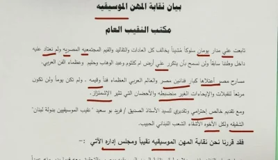 محمد سعيد محفوظ يصف أخطاء بيان نقابة الموسيقيين بـ “انهيار لغوي”