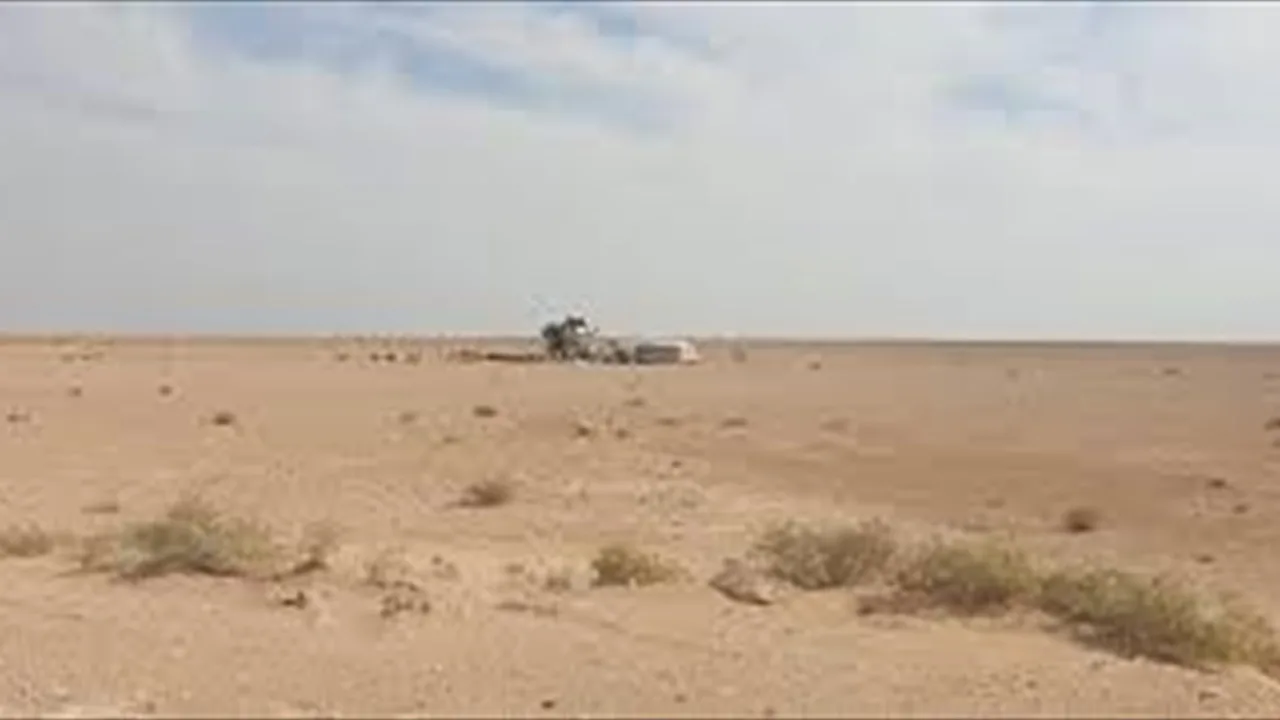 فتح تحقيق في أسباب احتراق مركبة تابعة لمنظمة نرويجية لإزالة الألغام في صحراء الرميلة.