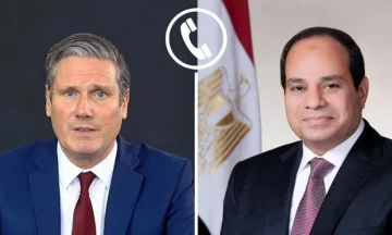 الرئيس السيسي receives a phone call from the Prime Minister of the United Kingdom.