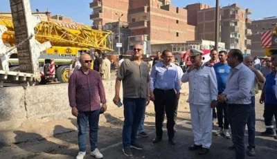 استئناف الحركة المرورية في الطريق الزراعي بعد تصليح وتشغيل كوبرى طوخ