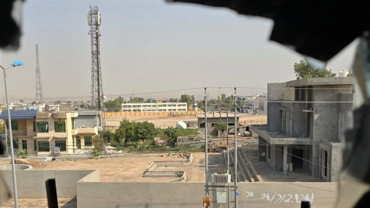 أضرار الطائرة بدون طيار التي تحطمت اليوم في أربيل (صور)
