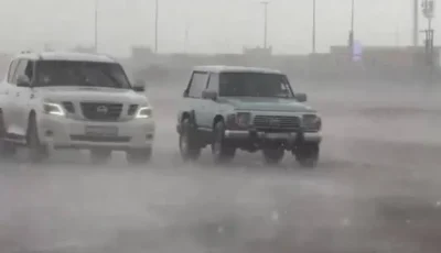 تساقط أمطار الخير في بعض مناطق العين (فيديو)