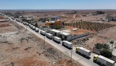 أول شحنة مساعدات تصل السويداء عقب الهدنة في جنوب سوريا