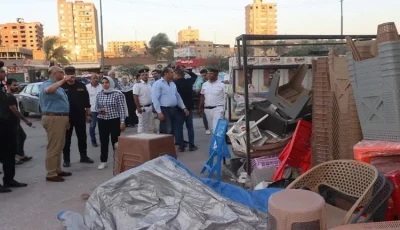محافظ القليوبية يتولى قيادة حملة لرفع المخالفات في منطقة شرق شبرا الخيمة