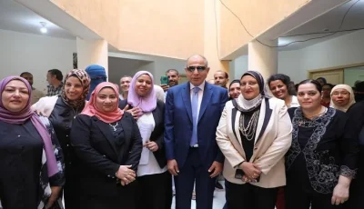محافظ المنيا يزور قافلة طبية متكاملة في مركز خدمات المرأة والطفل