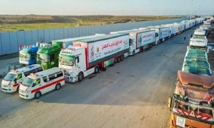 مصر تساهم بـ 540 شاحنة مساعدات إلى غزة منذ أربعة أيام
