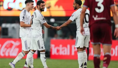برونو يقود مانشستر يونايتد للفوز على وست هام في مباراة ودية.