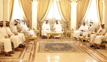 المعلا يقدم تعازيه في وفاة فاطمة المزروع في منطقة الطلاع بالشارقة.